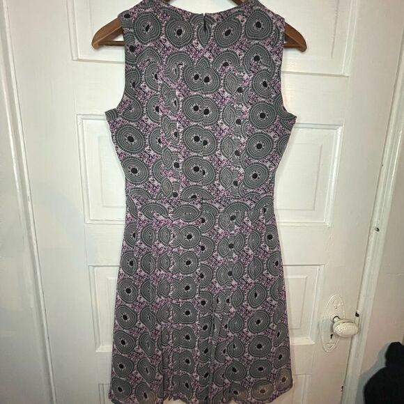 Halogen A-Line Purple & Black Sleeveless Geometric Dress - Picture 11 of 13